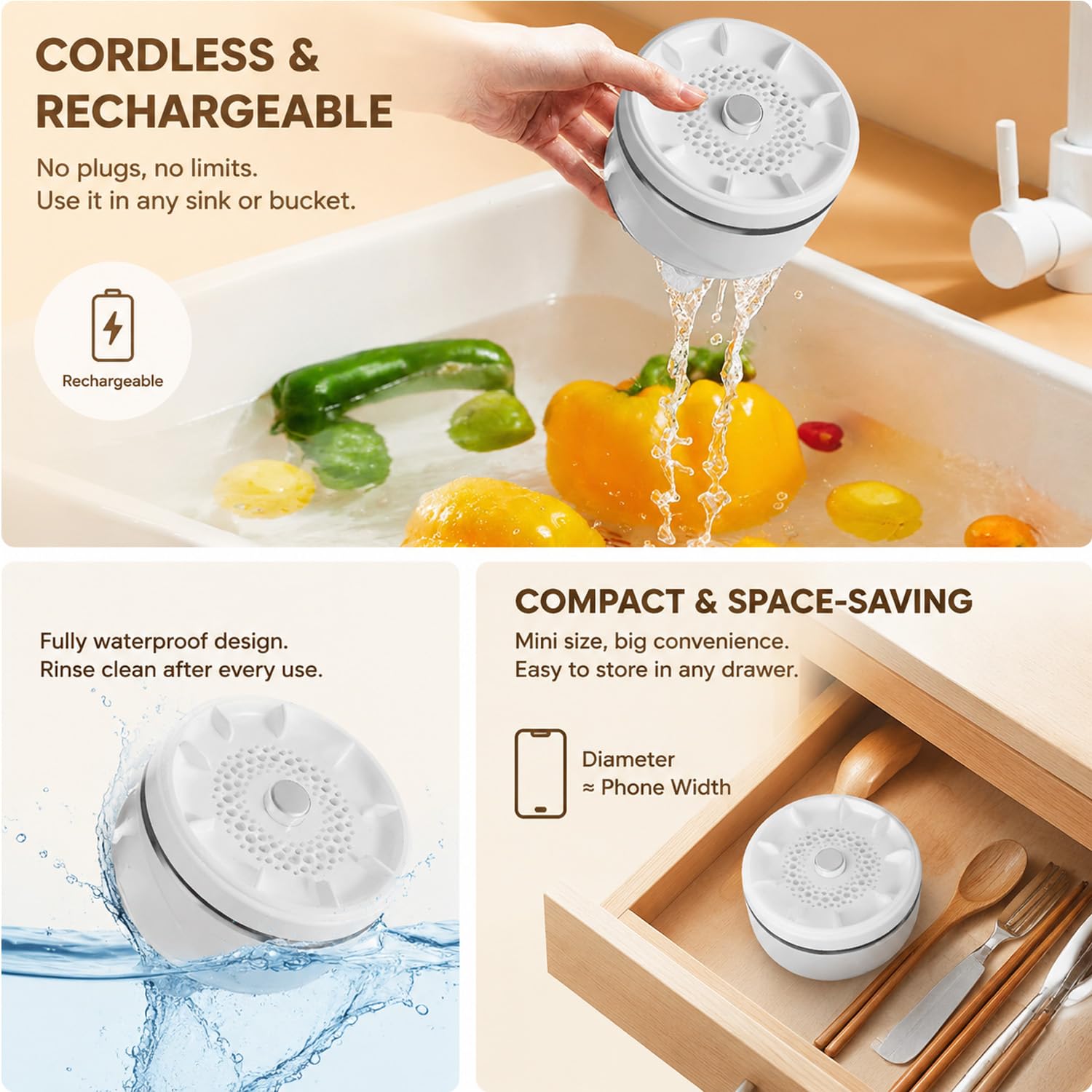 Amazon.com: 2026 Upgraded Portable Fruit & Vegetable Cleaner